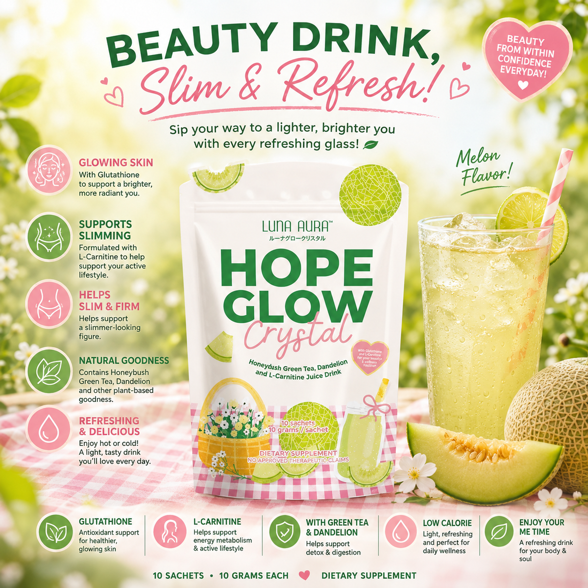 SALE!!! Hope Glow Crystal Melon Slimming Drink